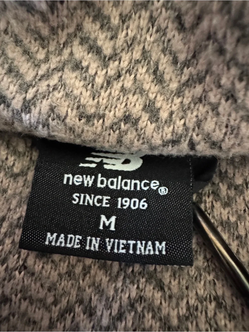 New Balance Beige pink Herringbone Zip Jacket size medium